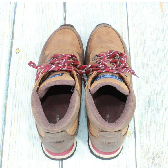 LL Bean Brown Leather Lace Up Waterproof Ankle Hiking Boots Size 8.5 M - Picture 7 of 9